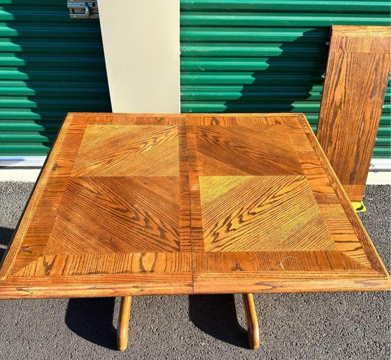 Oak Dining Table with Extension Leaf